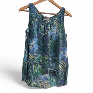 Tommy Bahama Tencel Tank Top Women’s Medium Blue Green Tropical Resortwear
